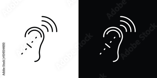 Assistive listening systems icon design. simple stroke line vector icon set