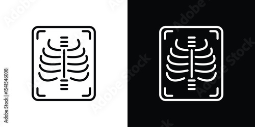X-ray scan icon design. simple stroke line vector icon set