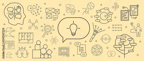 Creative Design Thinking Brainstorming Wall Background