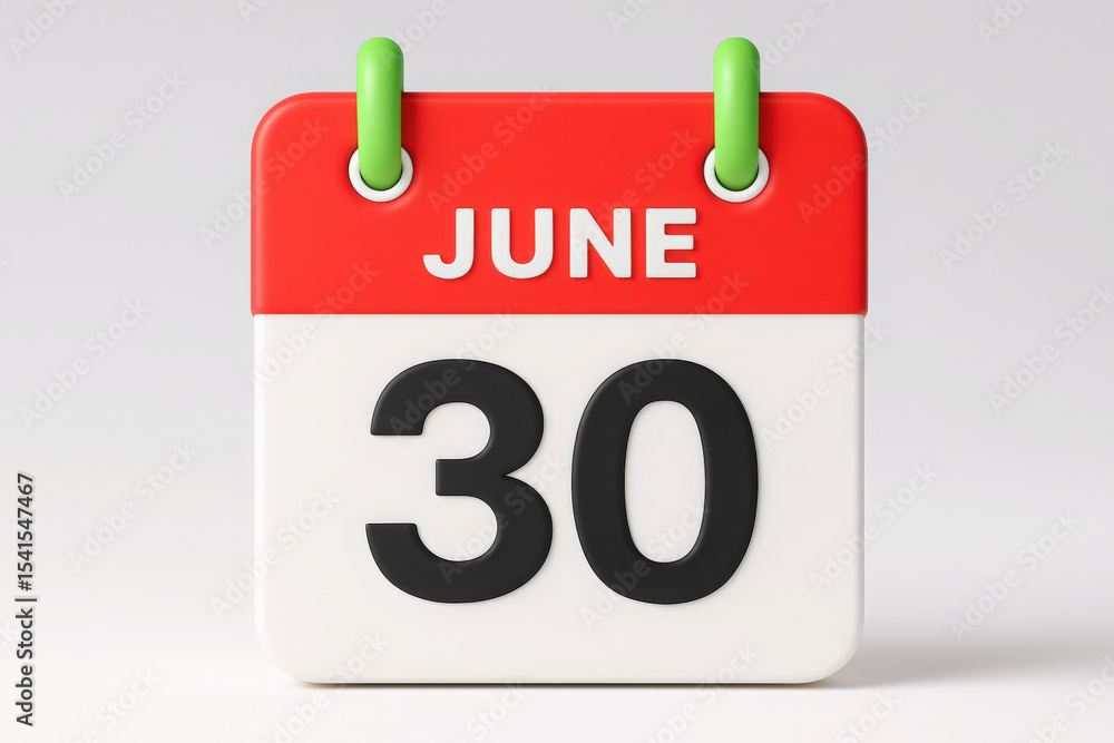 Calendar Page Mockup Displaying June 30th Date Reminder Appointment Schedule Organizer Planning Day Month Time Management Calendar Page Mockup Displaying June 30th Date Reminder Appointment Schedule Organizer Planning Day Month Time Management