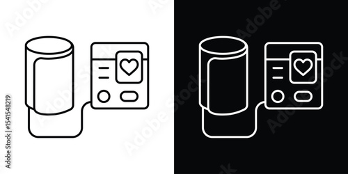 Sphygmomanometer icon design. simple stroke line vector icon set