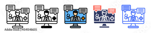 Telemedicine line icon