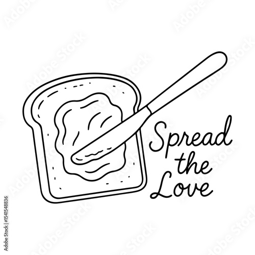 Start Your Day with Affection Spread the Love with this Charming Knife and Buttered Toast Cartoon Vector SVG, Ideal for Food Blogs, Breakfast Menus, and Sweet Gestures