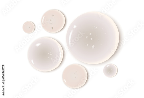 Serum with ceramides skin care drops smear realistic vector illustration. Beauty treatment texture macro