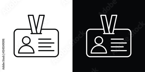 Security badge icon design. simple stroke line vector icon set