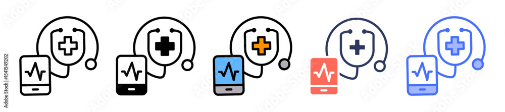 Digital Stethoscope line icon Digital Stethoscope line icon