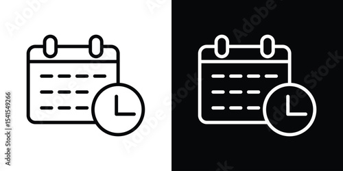 Schedule icon design. simple stroke line vector icon set