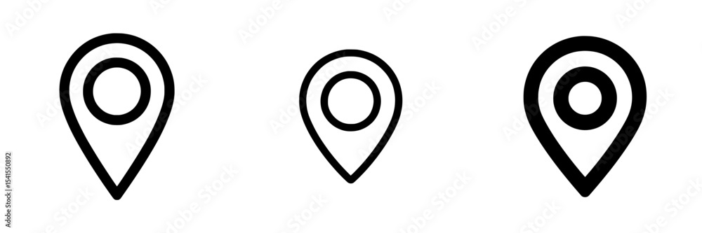Modern illustration of a location icon in the Basic straight flat style, part of a collection on a white background Modern illustration of a location icon in the Basic straight flat style, part of a collection on a white background