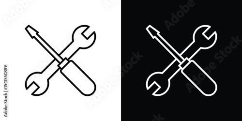 Repair icon design. simple stroke line vector icon set
