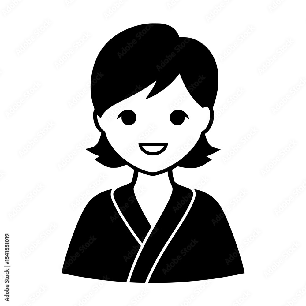 Black silhouette of a physical therapist in a modern icon Black silhouette of a physical therapist in a modern icon