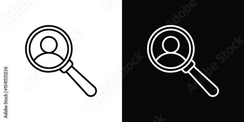 Recruitment icon design. simple stroke line vector icon set
