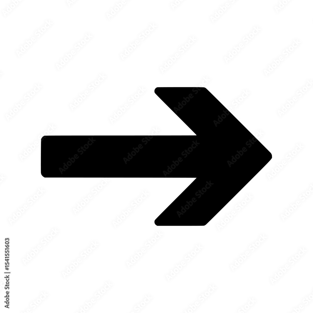 The geometric style icon features a solid black arrow shape set against a white background The geometric style icon features a solid black arrow shape set against a white background