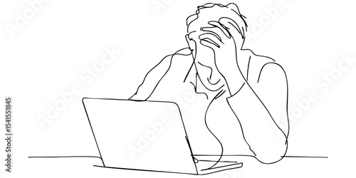 Struggling with concentration while using a laptop in a quiet workspace