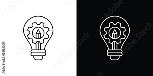Project Development icon design. simple stroke line vector icon set