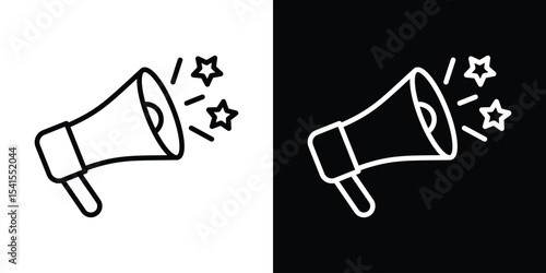Promotion icon design. simple stroke line vector icon set