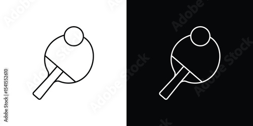Ping pong icon design. simple stroke line vector icon set