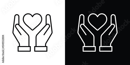 Philanthropy icon design. simple stroke line vector icon set