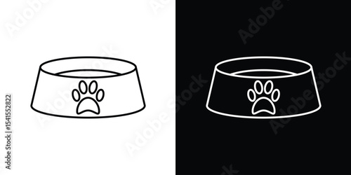 Pets bowl icon design. simple stroke line vector icon set