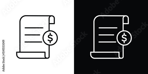 Payroll icon design. simple stroke line vector icon set