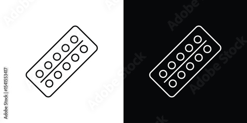 Oral contraception icon design. simple stroke line vector icon set