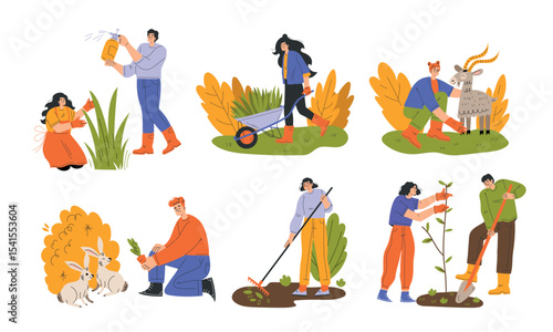 Participating in Engaging and Enjoyable Gardening Activities, as well as Hobbyist Scenes