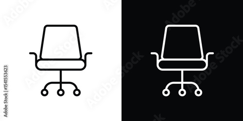 Office chair icon design. simple stroke line vector icon set