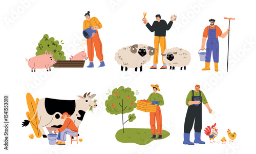 Farm Life Engaging Illustrations Depicting Daily Activities That Take Place on the Farm