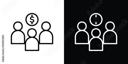 Mutual funds icon design. simple stroke line vector icon set