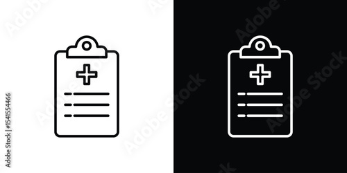 Medical report icon design. simple stroke line vector icon set