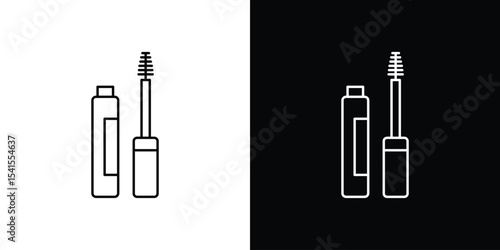 Mascara icon design. simple stroke line vector icon set