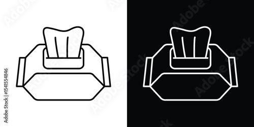 Makeup remover wipes icon design. simple stroke line vector icon set