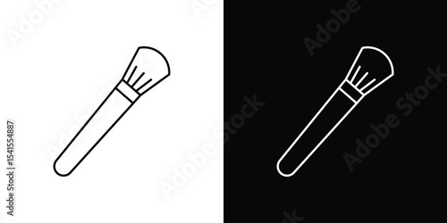Makeup brush icon design. simple stroke line vector icon set