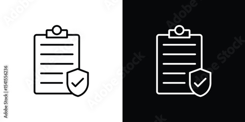 Insurance policy icon design. simple stroke line vector icon set