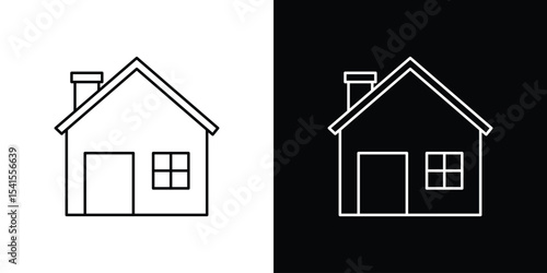 Home icon design. simple stroke line vector icon set