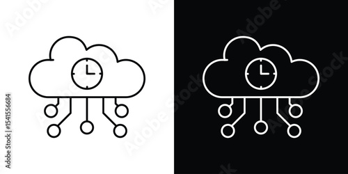 High server uptime icon design. simple stroke line vector icon set