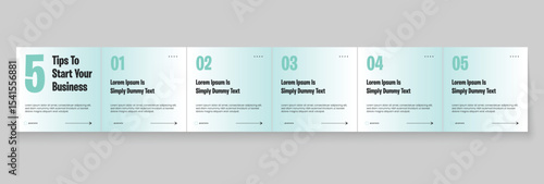 Instagram carousel template layout design for five tips sharing on social media. Linkedin carousel banner design vector template