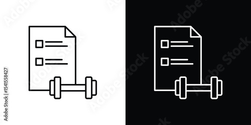 Fitness plan icon design. simple stroke line vector icon set