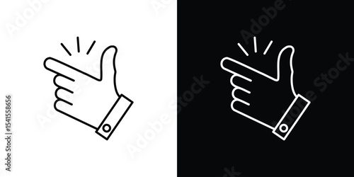 Finger snapping icon design. simple stroke line vector icon set