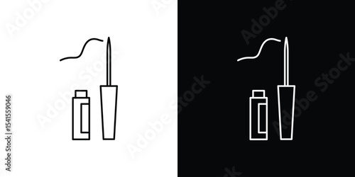 Eyeliner icon design. simple stroke line vector icon set