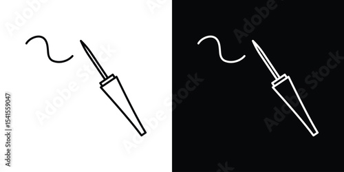 Eyeliner brush icon design. simple stroke line vector icon set