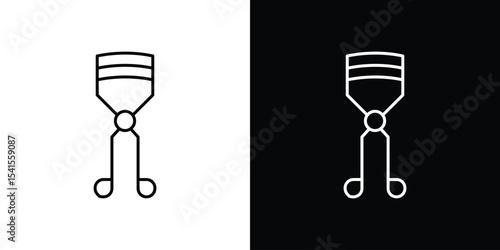 Eyelash curler icon design. simple stroke line vector icon set