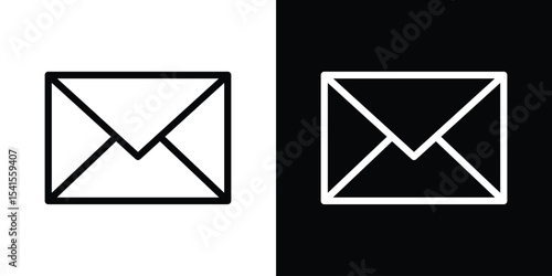 Envelope icon design. simple stroke line vector icon set