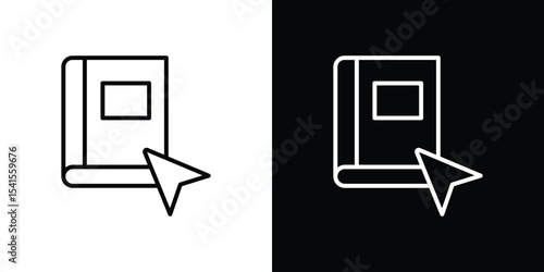E-book icon design. simple stroke line vector icon set