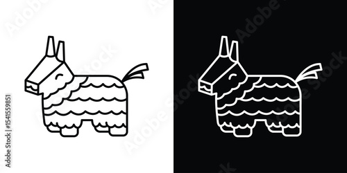 Donkey pinata icon design. simple stroke line vector icon set