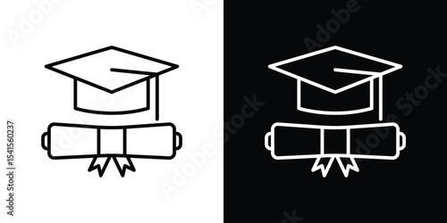 Degree icon design. simple stroke line vector icon set