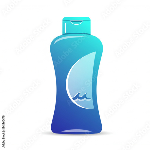 Elegant Blue Bottle Design Perfect for Skincare or Shampoo Branding a Scalable Graphic for Logos and Packaging