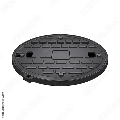 Detailed Manhole Cover Design perfect for Utility, Infrastructure, and Industrial Projects needing high-quality scalable graphics