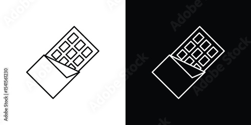 Chocolate icon design. simple stroke line vector icon set