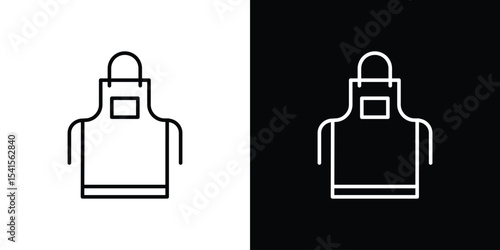 Apron icon design. simple stroke line vector icon set