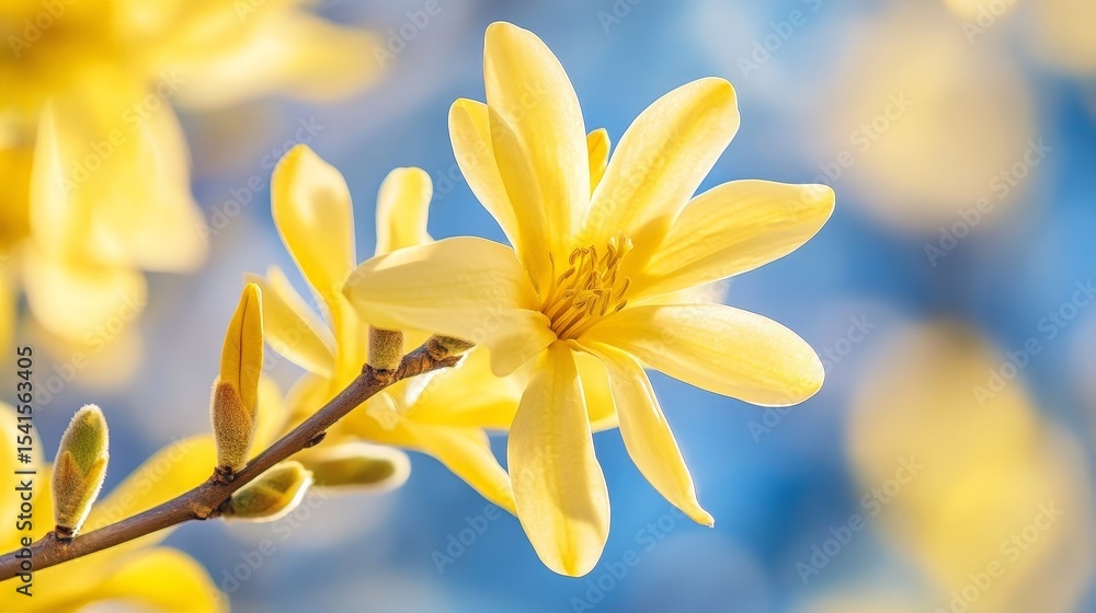Delicate Yellow Flower Close-Up Against Soft Background Delicate Yellow Flower Close-Up Against Soft Background